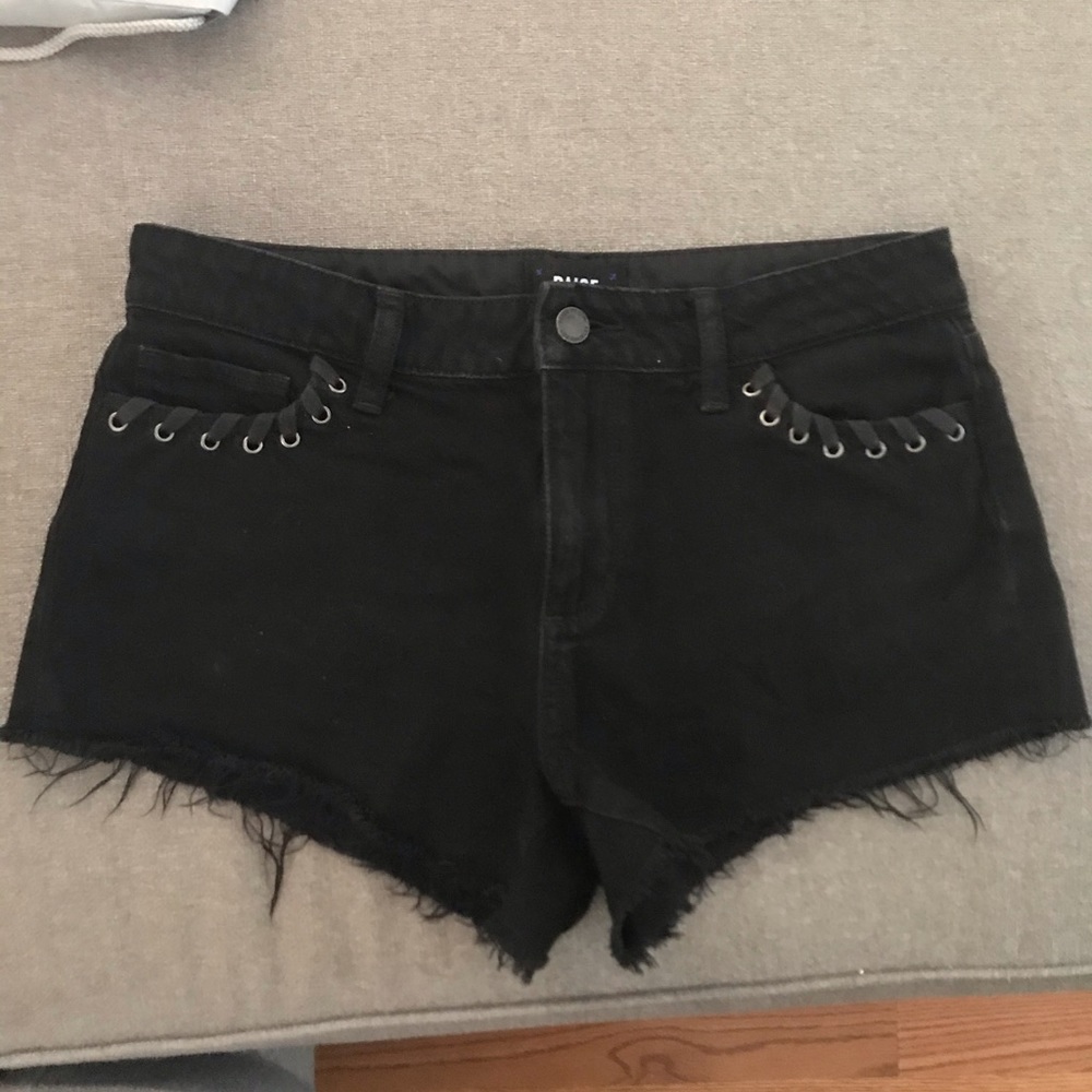 Paige black jean cutoff shorts- Keira short